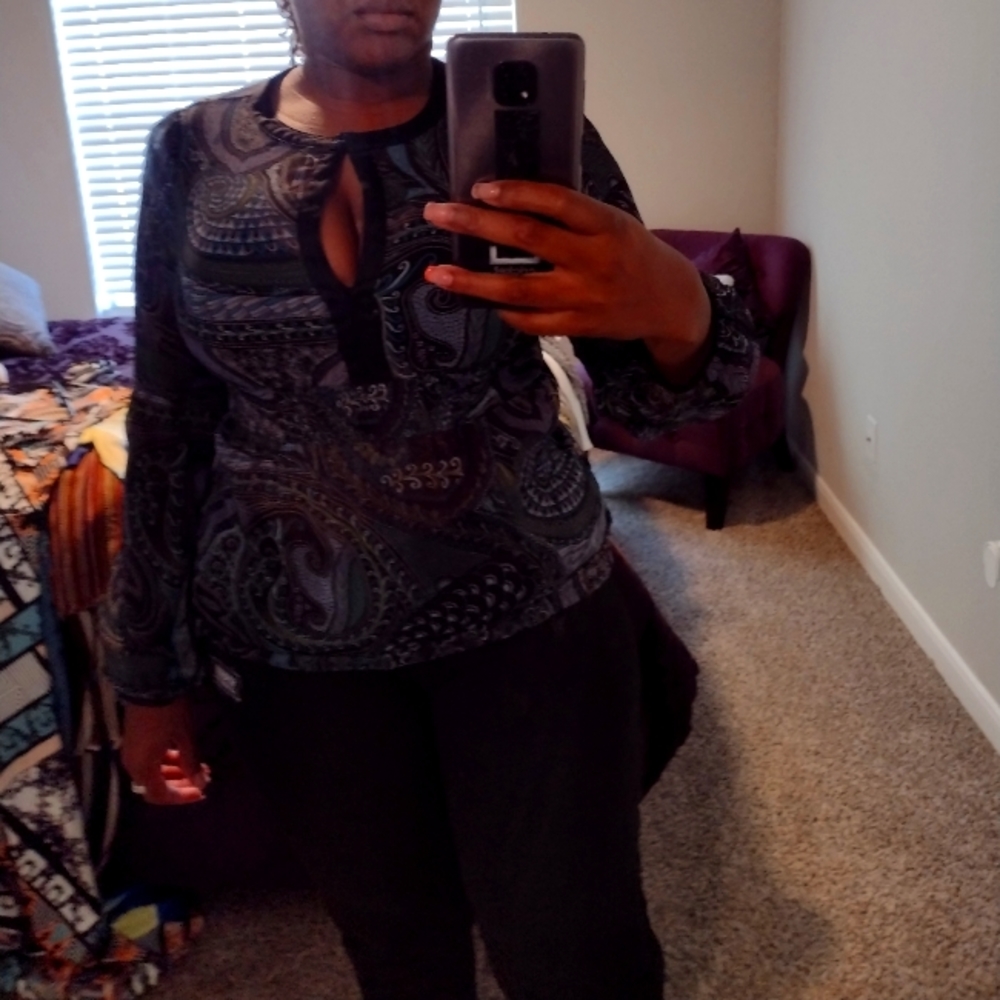 Cute sheer maternity blouse